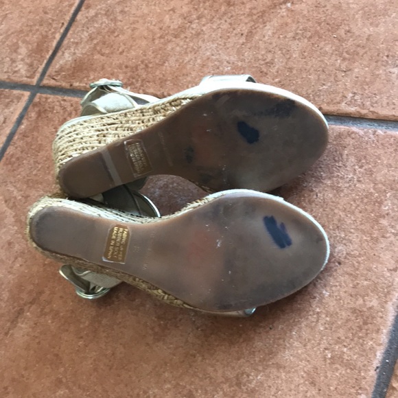 Maypol gray metallic wedge heel sandals shoes size 38 - Picture 9 of 16